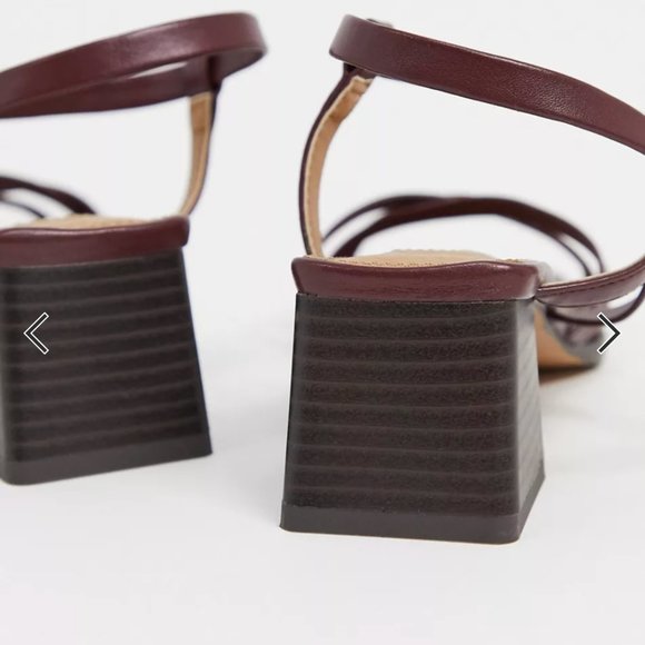 Topshop divine block heel in burgundy - Picture 4 of 4